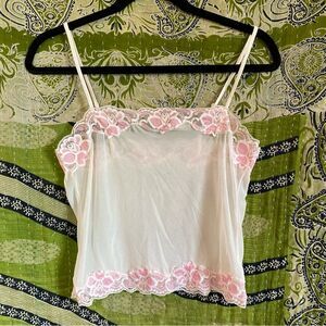 Vintage Y2K Rampage Fairy Blush and Cream Sheer Camisole Size Large